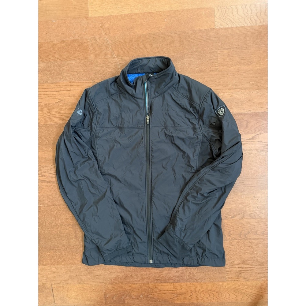 Kuhl The One Mens M Fleece Lined Hiking Lightweight Windproof Jacket Logo Black